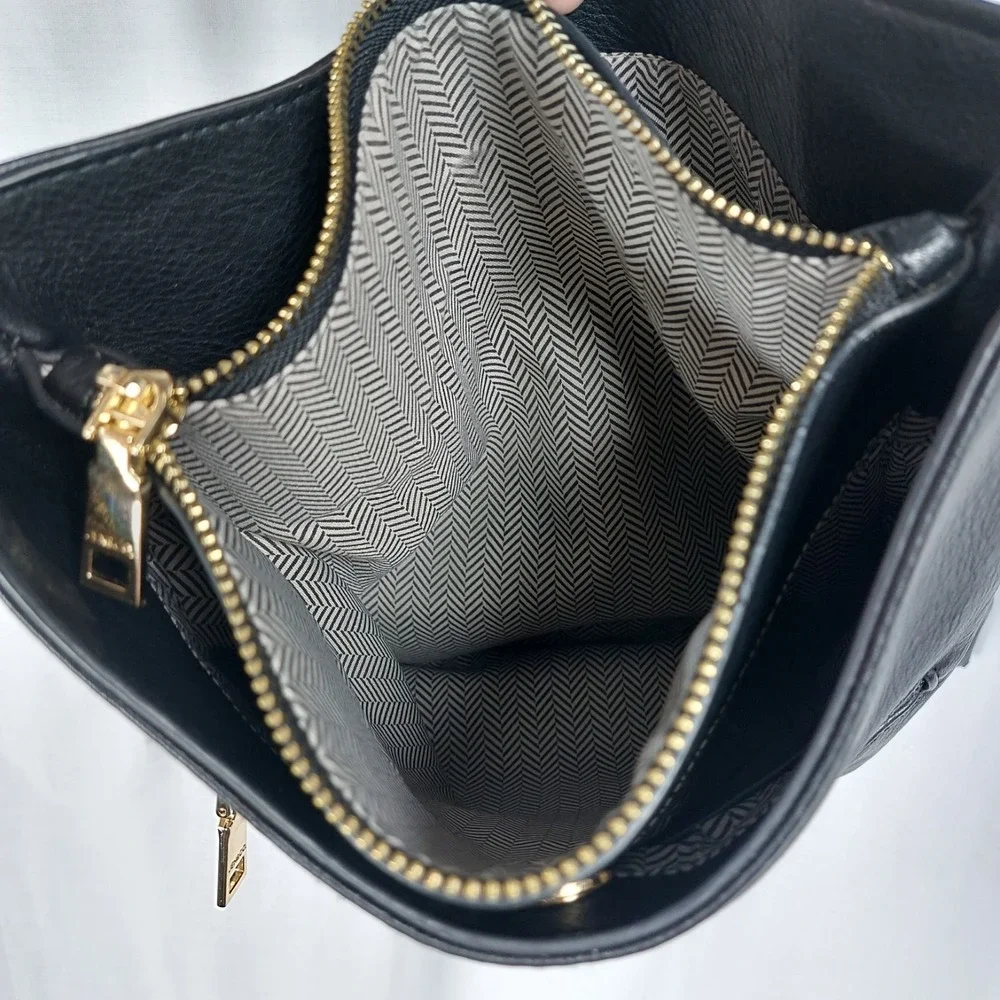 Jen &‎ Co Vegan Crossbody Bag Purse Black Adjustable Strap Organize *READ
